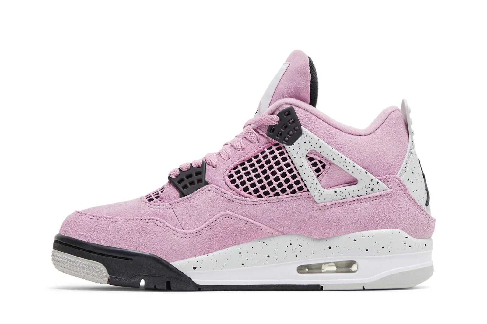 Tênis Air Jordan 4 Retro Orchid Rosa detalhe do material