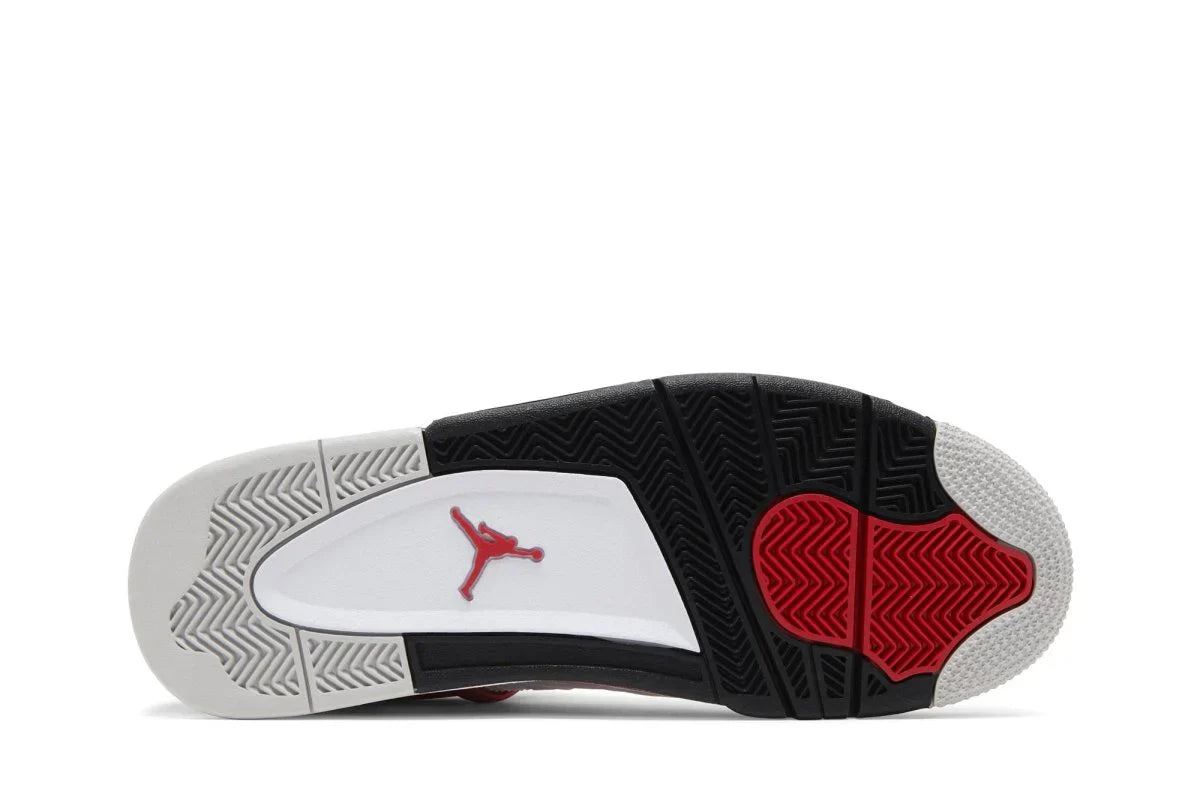 Tênis Air Jordan 4 Retro Red Cement Branco detalhe do solado