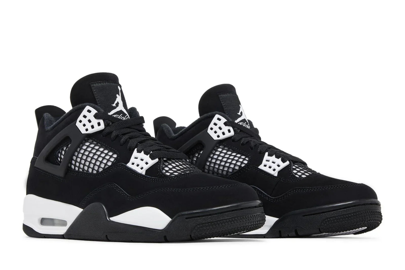 Tênis Air Jordan 4 Retro White Thunder Preto vista superior