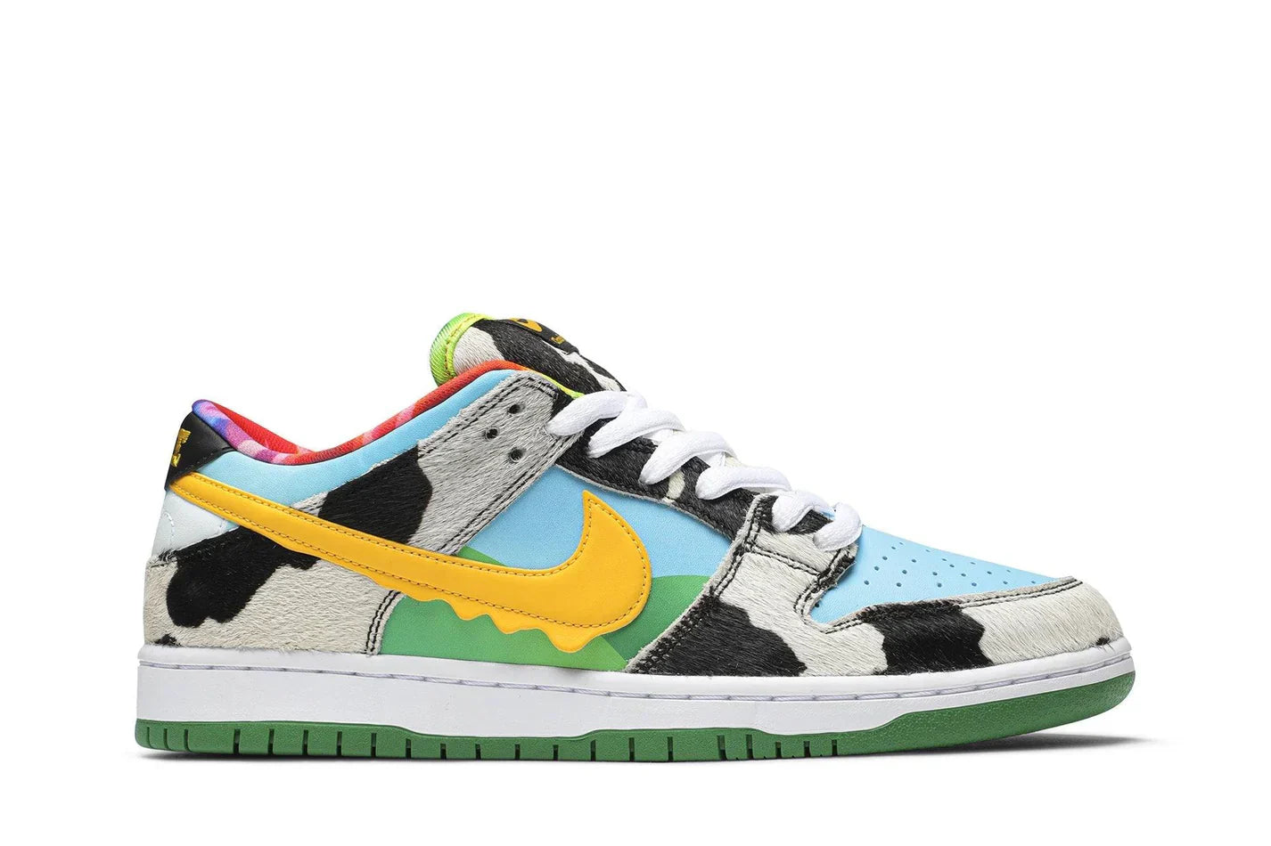 Tênis Ben & Jerrys x Dunk Low SB Chunky Dunky Colorido vista lateral