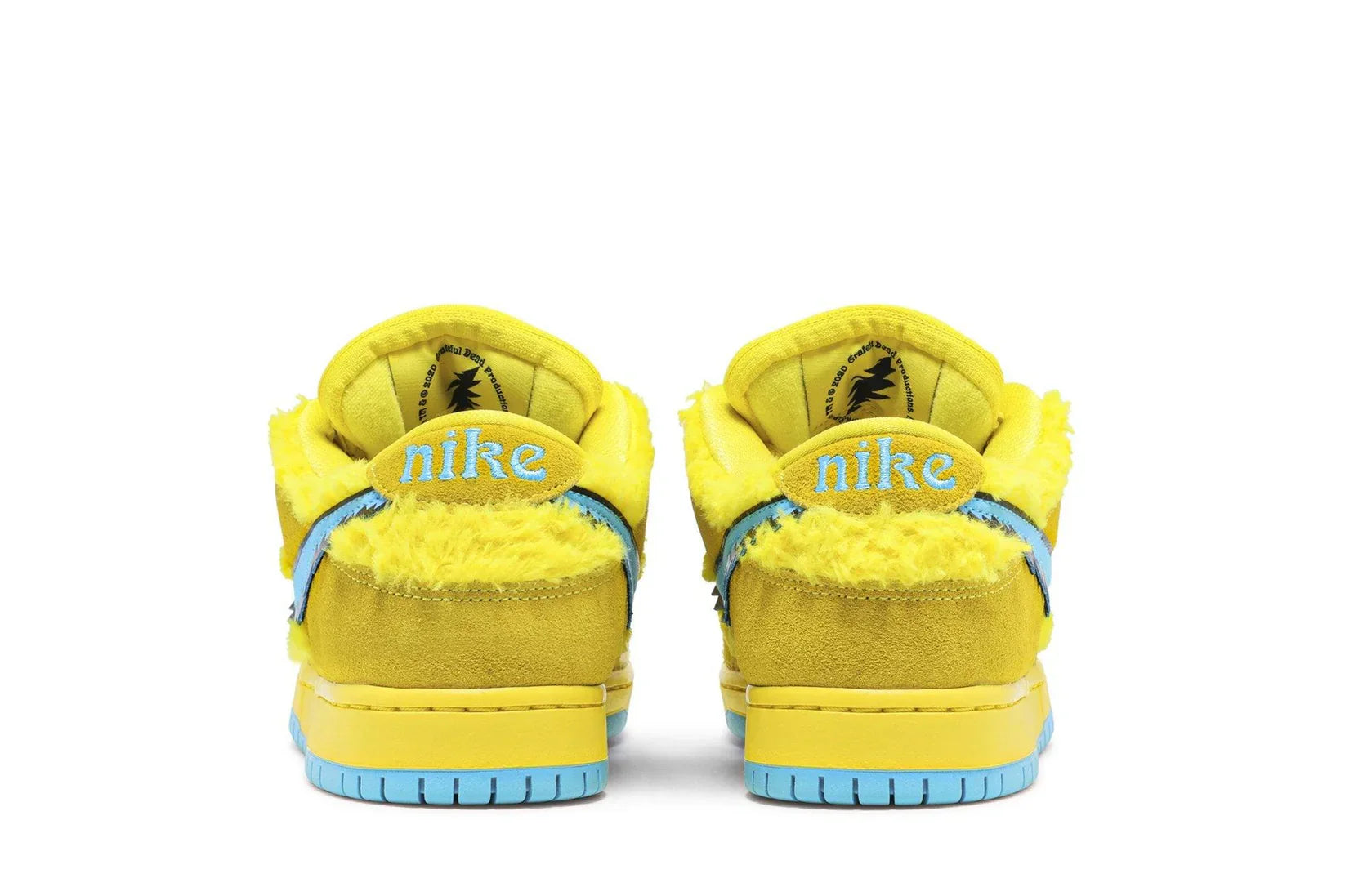 Tênis Grateful Dead x Nike SB Dunk Low Yellow Bear Amarelo vista traseira