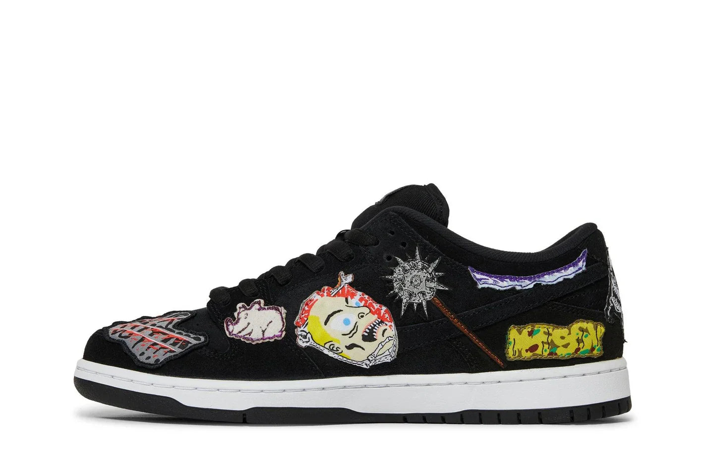 Tênis Neckface x Nike SB Dunk Low Pro Black Preto vista traseira