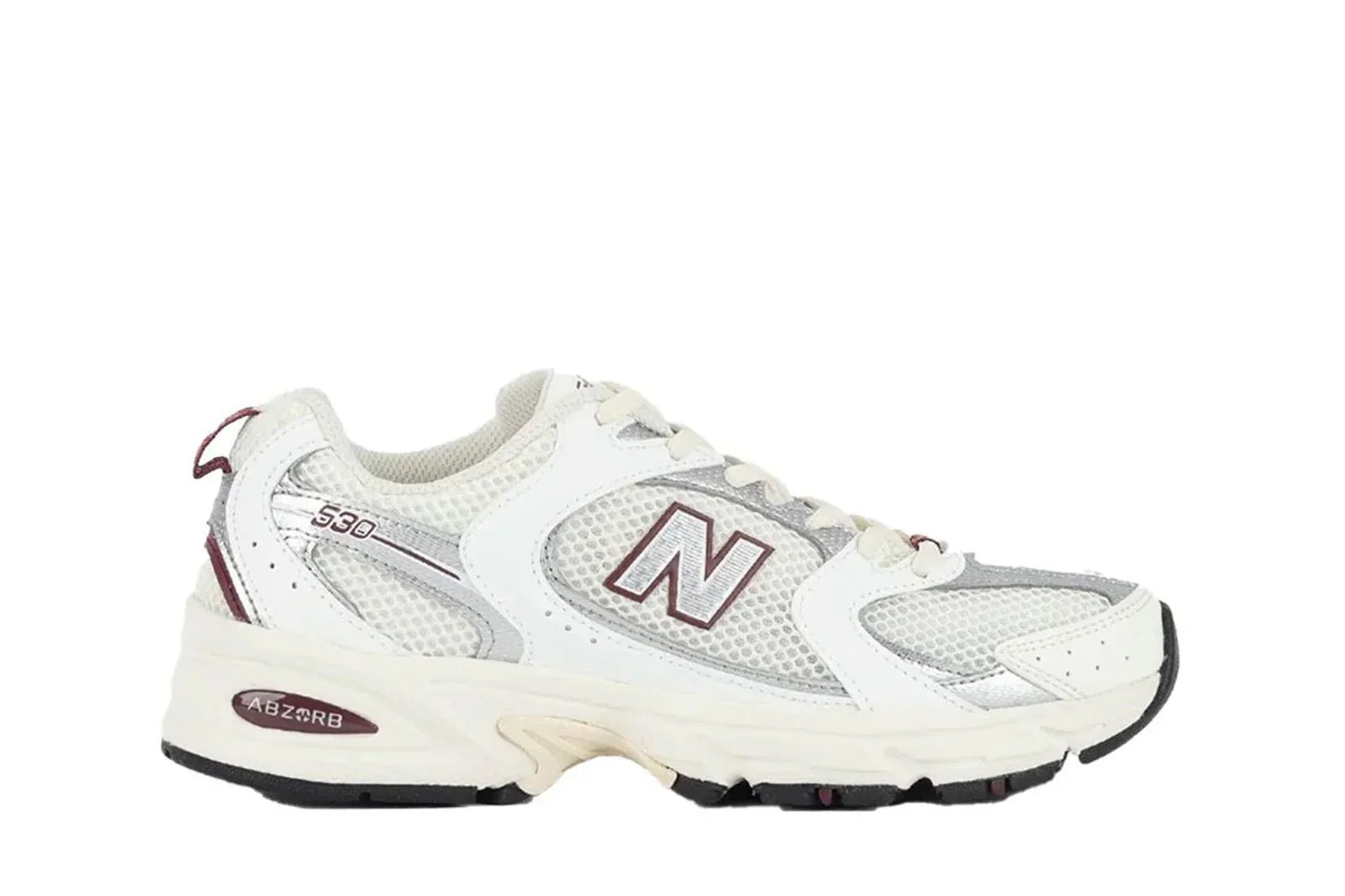 Tênis New Balance 530 Sea Salt White Mercury Red Branco detalhe frontal