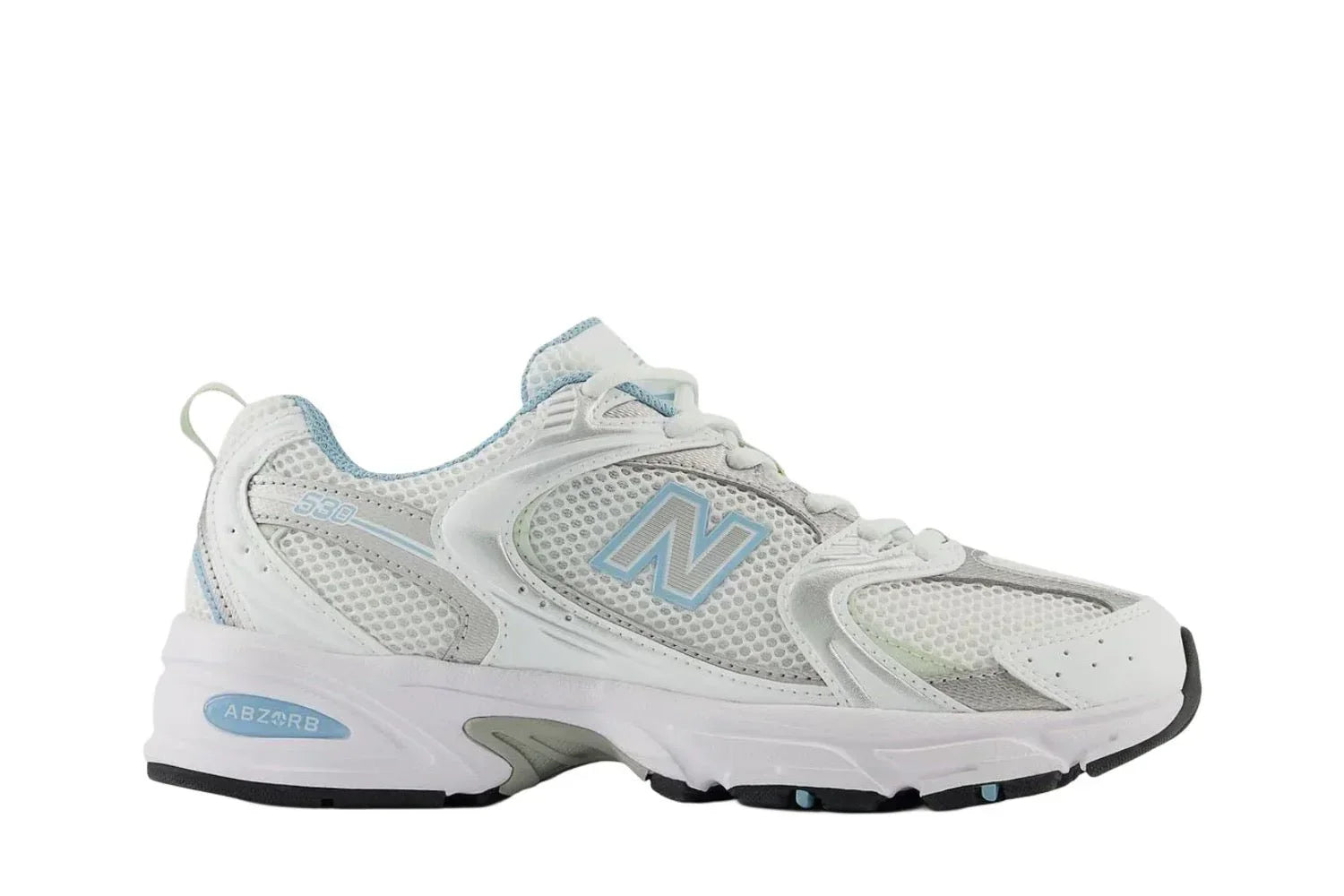 Tênis New Balance 530 White Chrome Blue Branco detalhe do solado