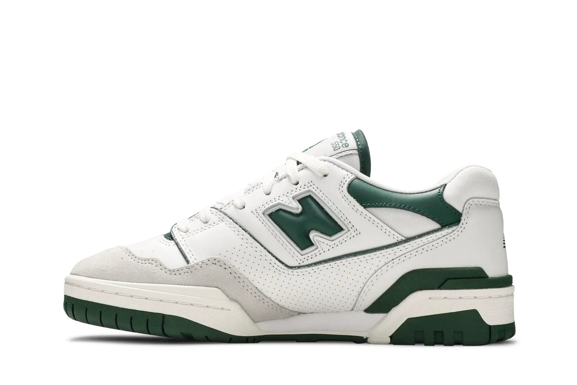 Tênis New Balance 550 White Pine Green Branco/Verde vista traseira