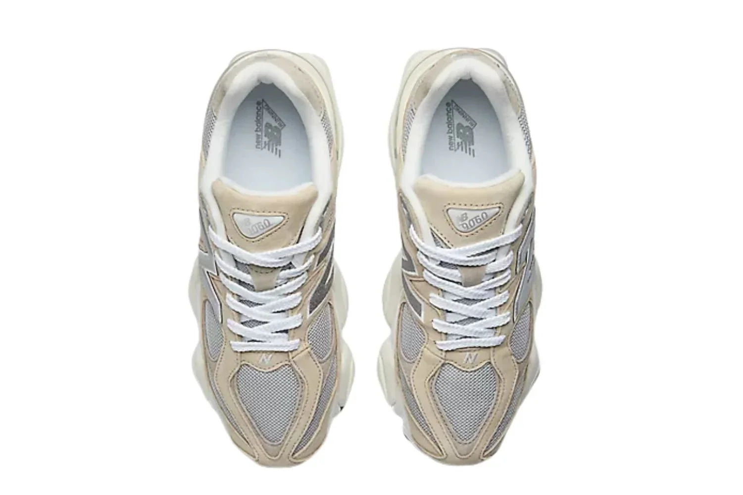 Tênis New Balance 9060 Incense Raincloud Arid Stone Marrom detalhe do solado