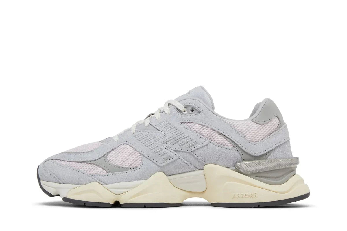 Tênis New Balance 9060 Pink Granite Silver Metallic Silver Cinza vista traseira