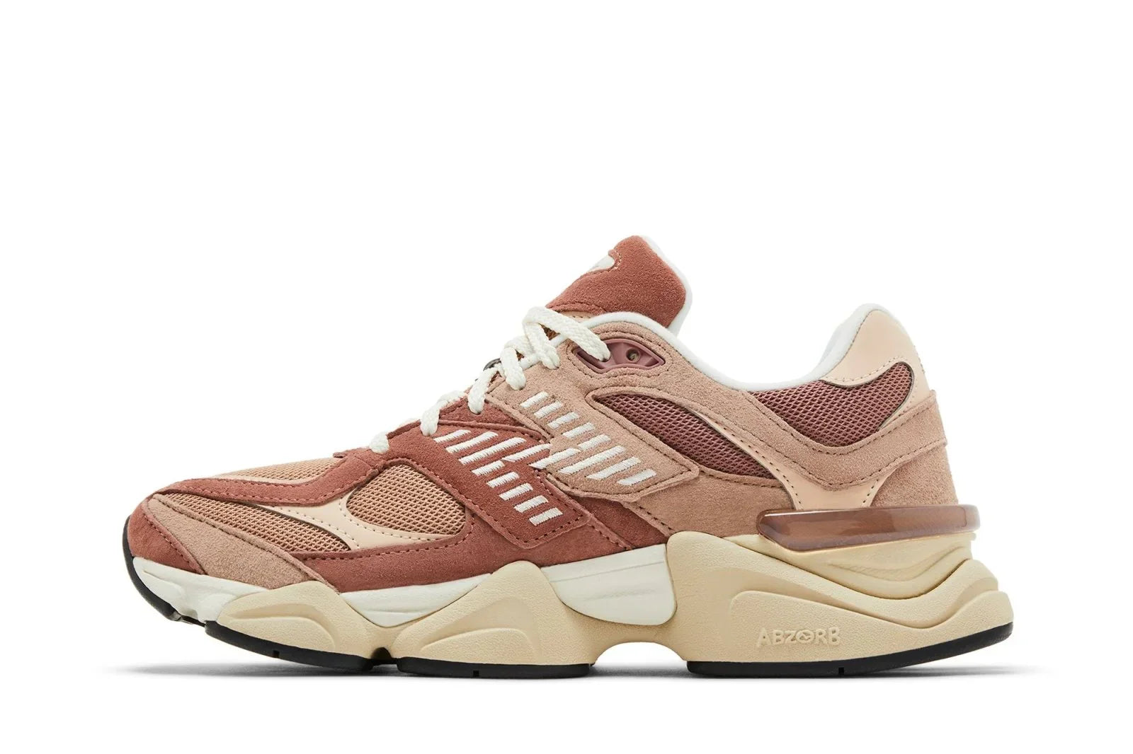 Tênis New Balance 9060 Sparrow Flat Taupe Marrom vista traseira