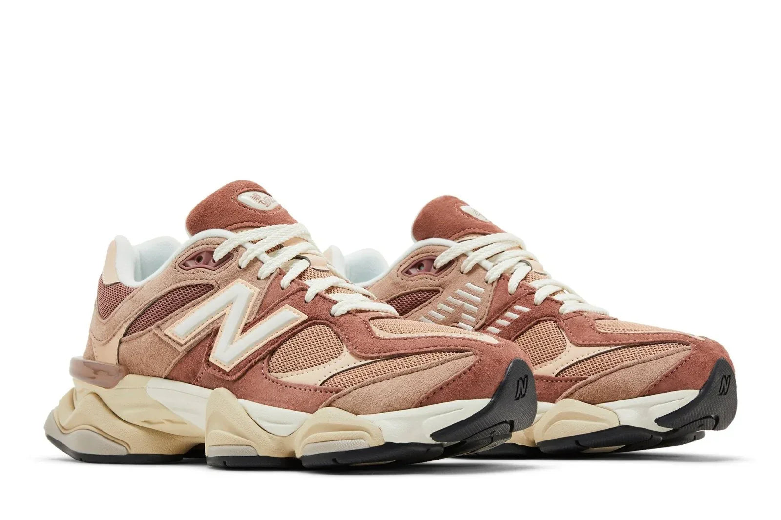 Tênis New Balance 9060 Sparrow Flat Taupe Marrom vista superior
