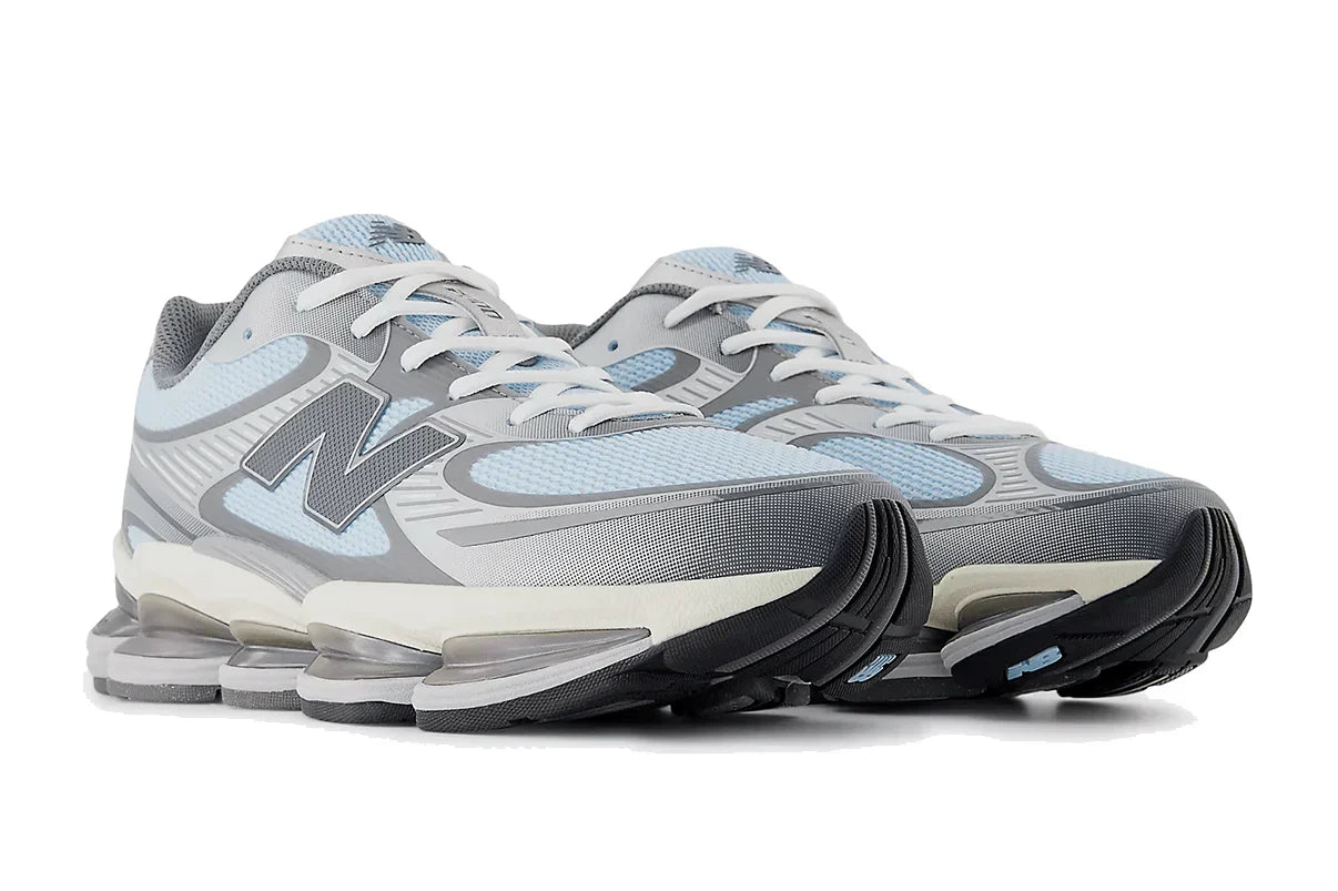 Tênis New Balance Abzorb 2000 Blue Grey Cream Cinza detalhe do solado