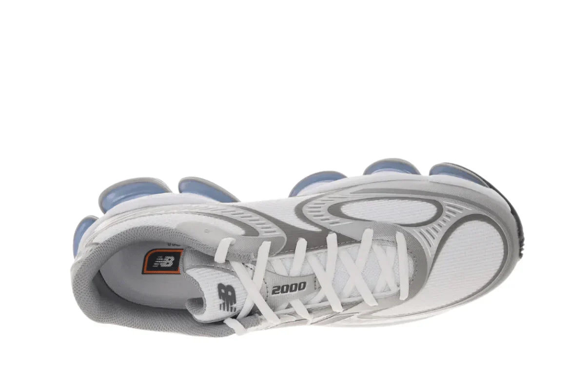 Tênis New Balance Abzorb 2000 Stillwater Blue Cinza detalhe do material