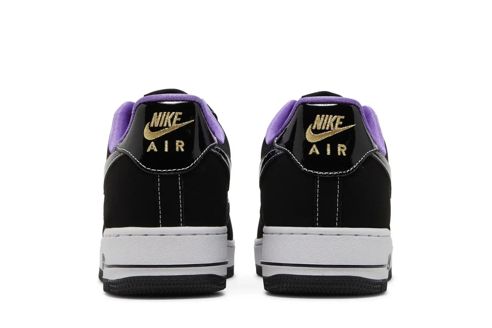 Tênis Nike Air Force 1 Low World Champ Lakers Preto detalhe do material