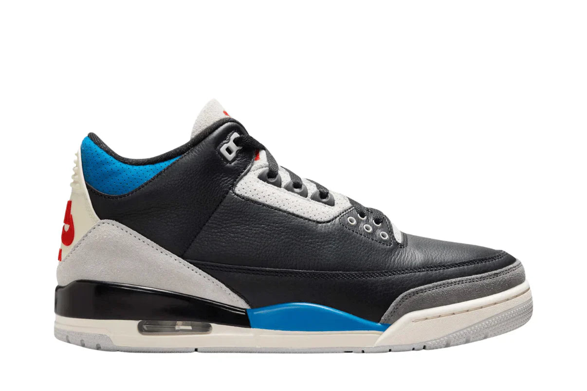 Tênis Air Jordan 3 OG Rare Air Preto vista lateral