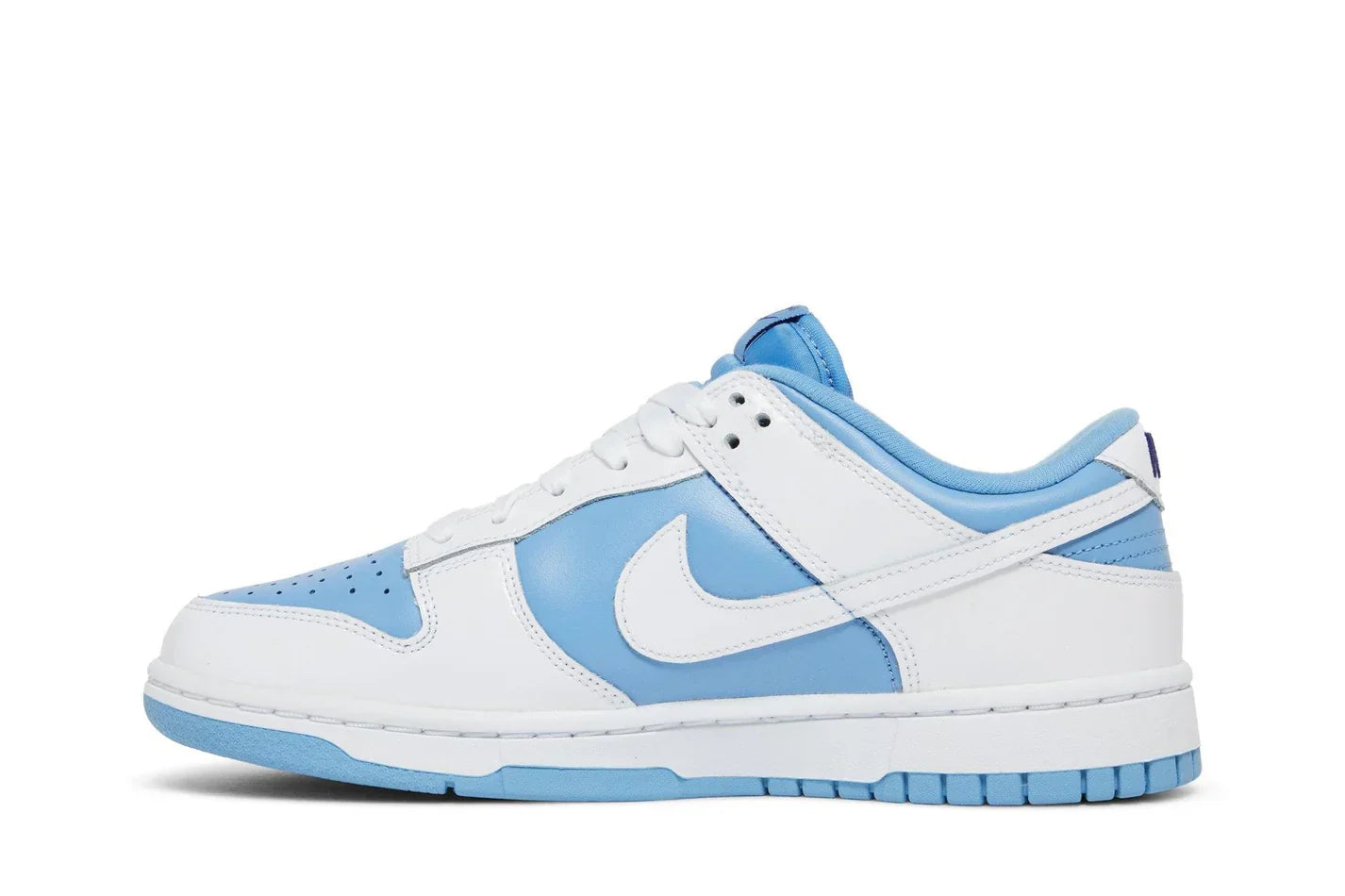 Tênis Nike Dunk Low Reverse University Blue Azul detalhe do material
