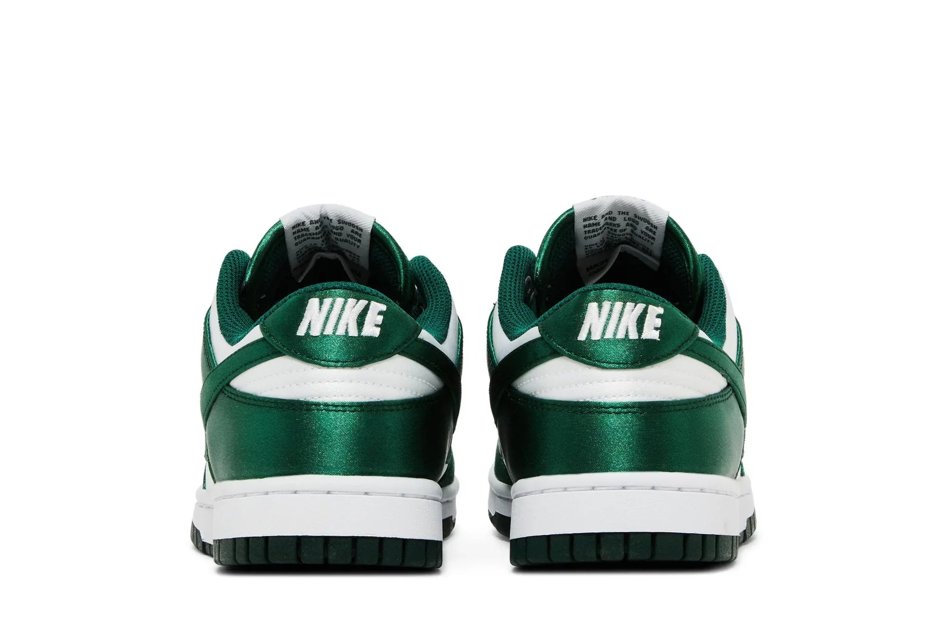 Tênis Nike Dunk Low Satin Green Verde detalhe do material