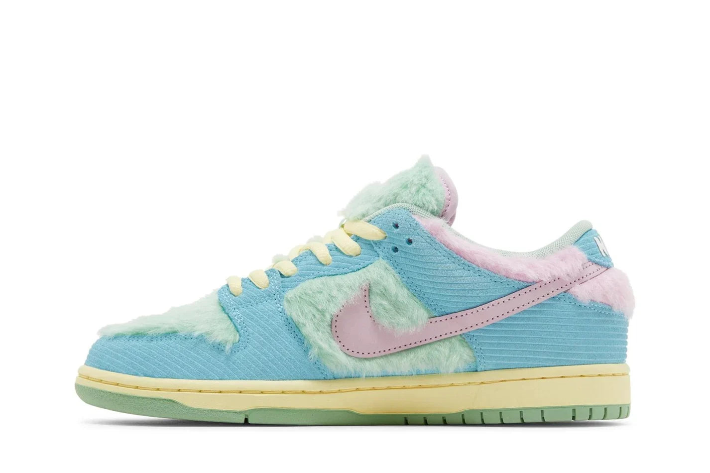 Tênis Nike Dunk Sb x Verdy Visty Azul detalhe do material