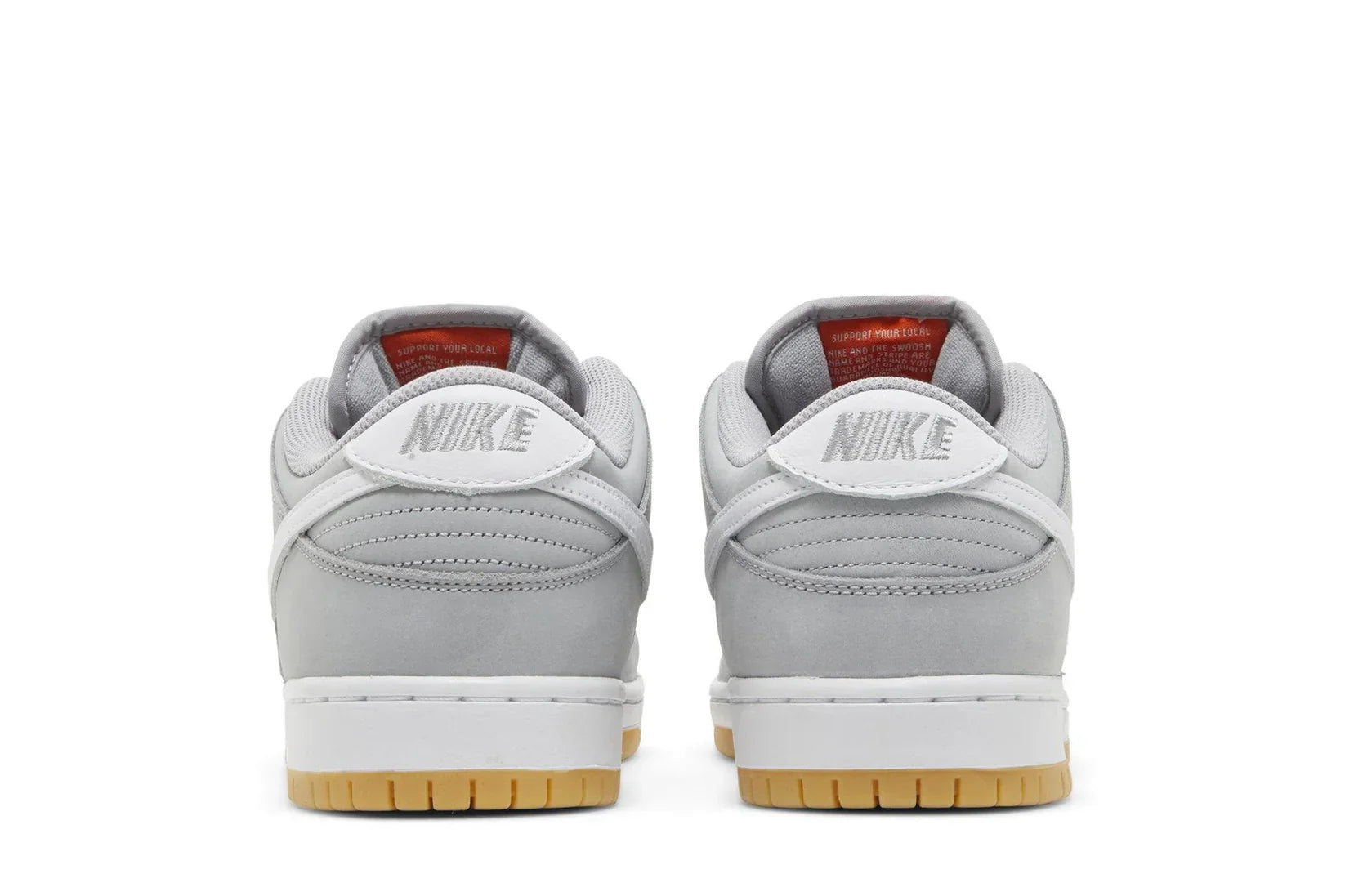 Tênis Nike SB Dunk Low Pro ISO Grey Gum Cinza detalhe lateral