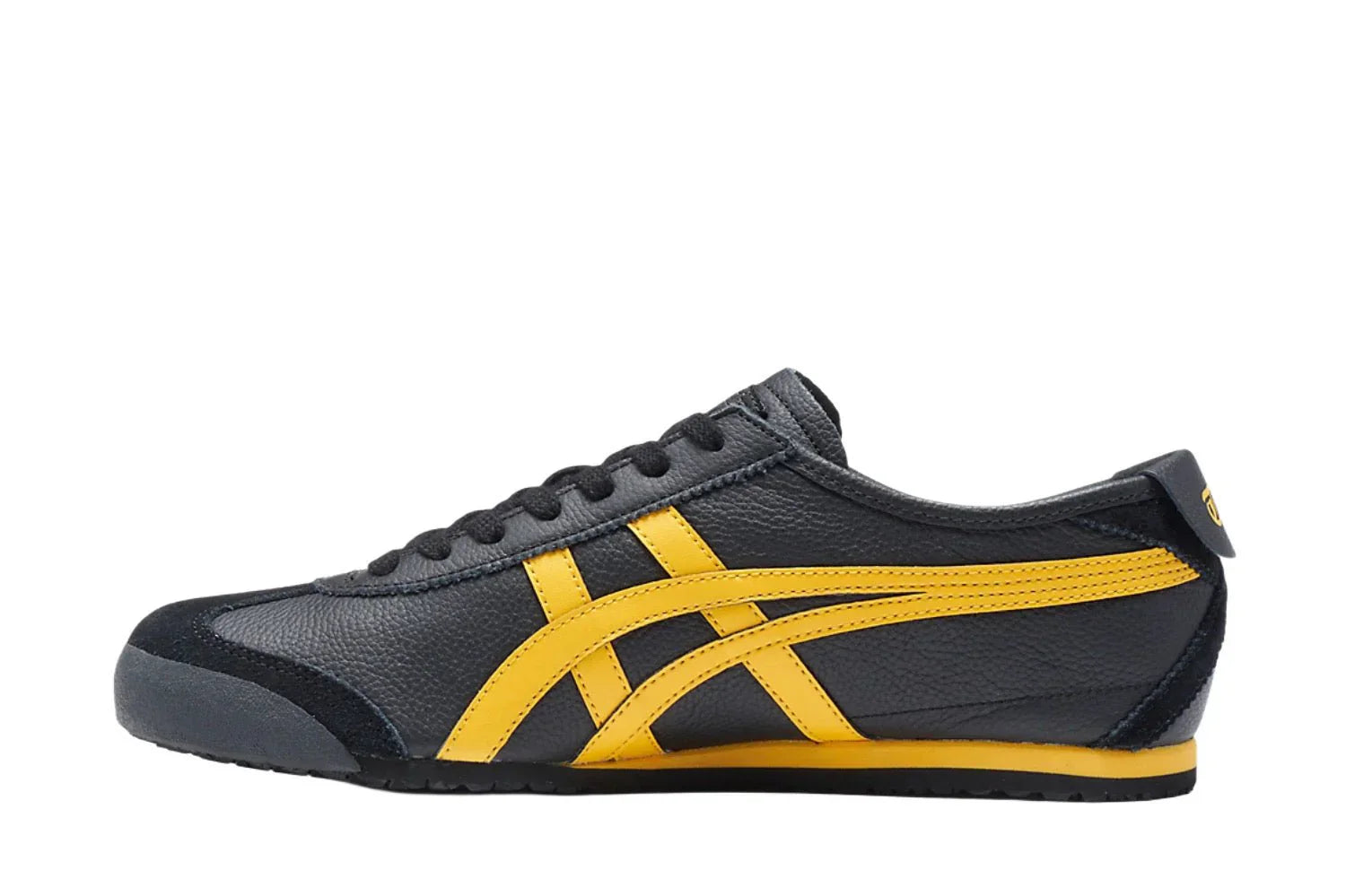 Tênis Onitsuka Tiger Mexico 66 Black Yellow Preto detalhe do material