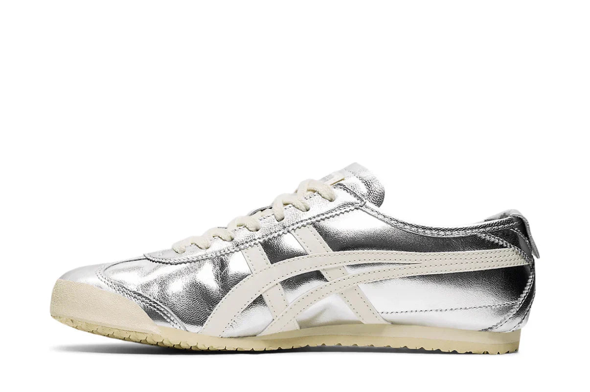 Tênis Onitsuka Tiger Mexico 66 Chrome Silver Prata vista traseira