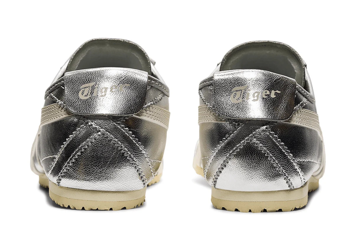 Tênis Onitsuka Tiger Mexico 66 Chrome Silver Prata detalhe frontal