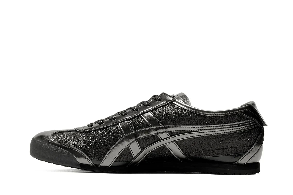 Tênis Onitsuka Tiger Mexico 66 Glitter Pack Black Gunmetal Preto detalhe interno
