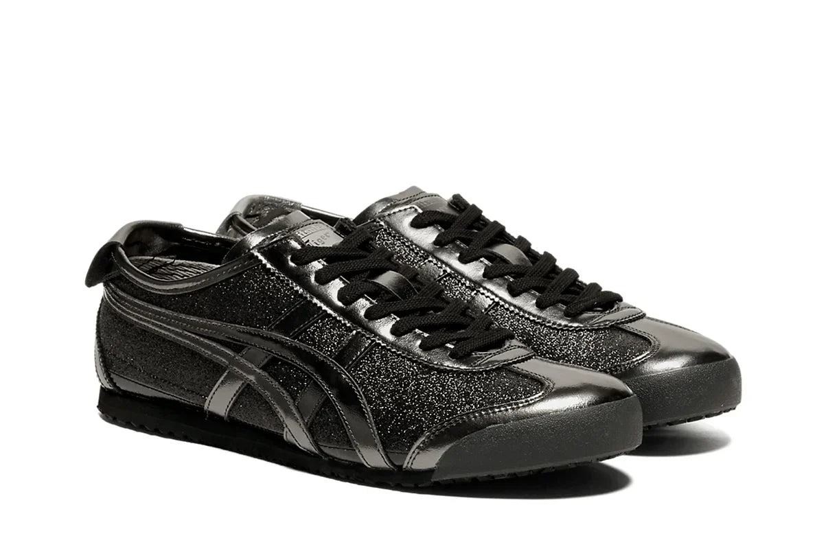 Tênis Onitsuka Tiger Mexico 66 Glitter Pack Black Gunmetal Preto vista superior