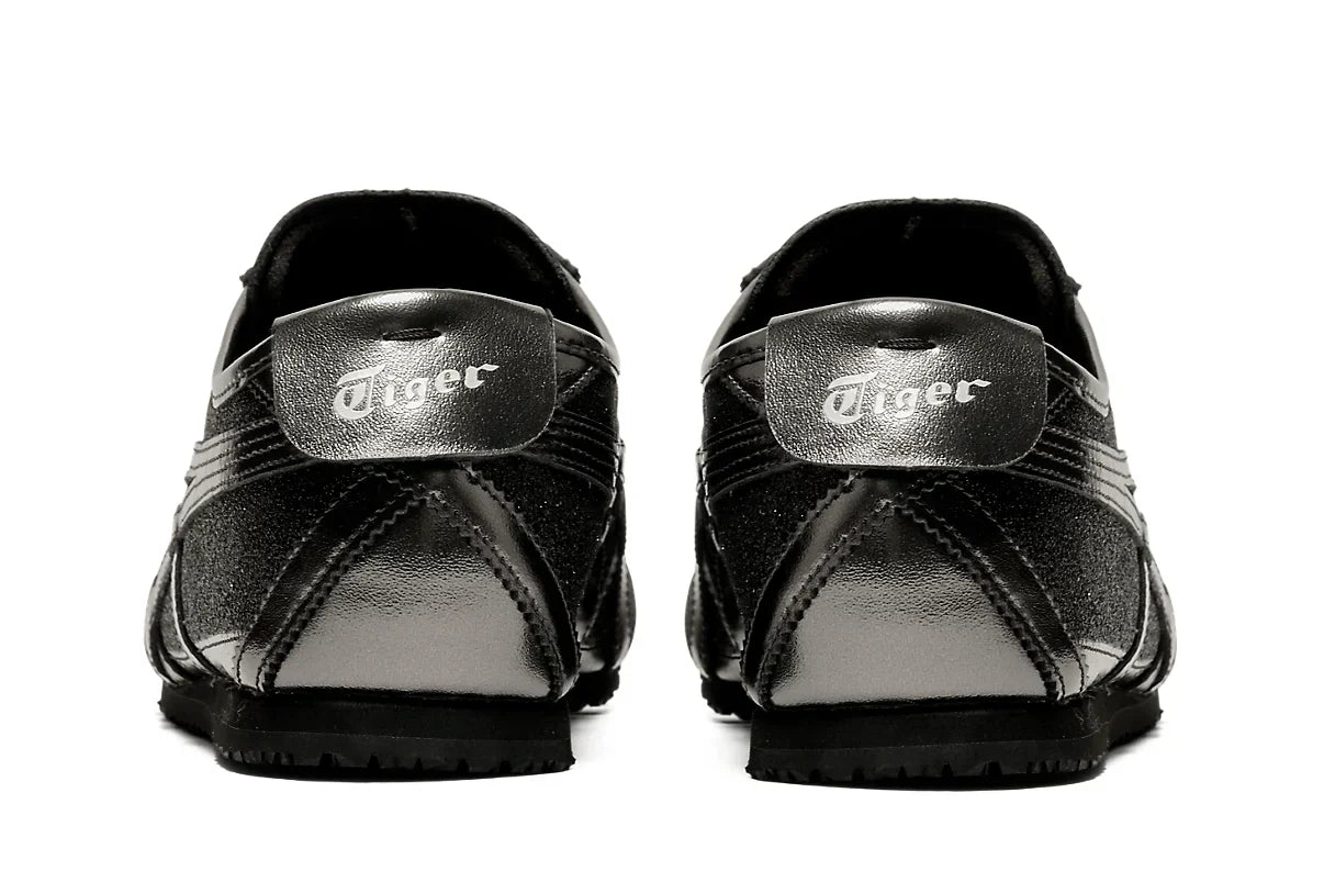 Tênis Onitsuka Tiger Mexico 66 Glitter Pack Black Gunmetal Preto detalhe frontal