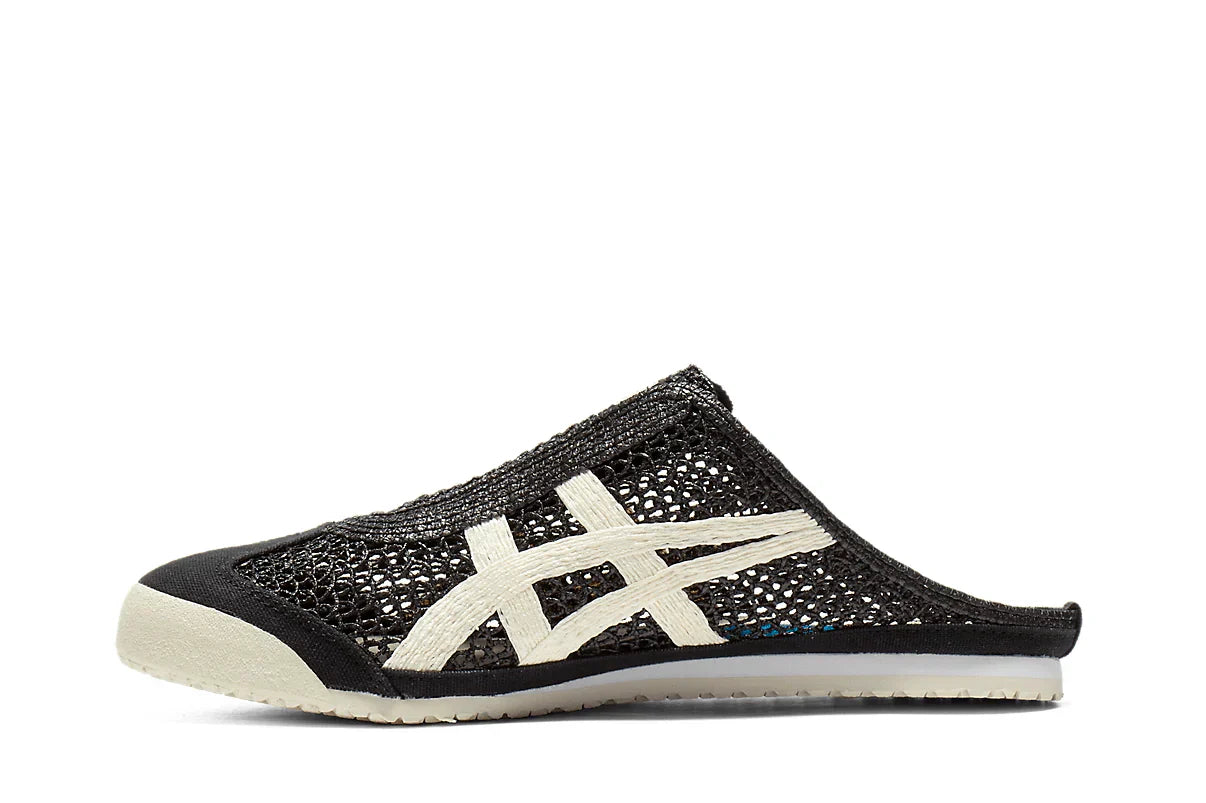Tênis Onitsuka Tiger Mexico 66 Sabot Black Cream Preto detalhe frontal