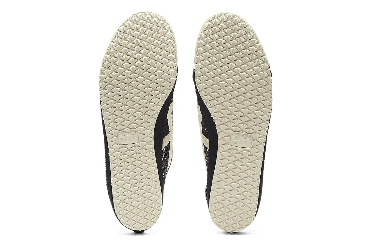 Tênis Onitsuka Tiger Mexico 66 Sabot Black Cream Preto detalhe lateral