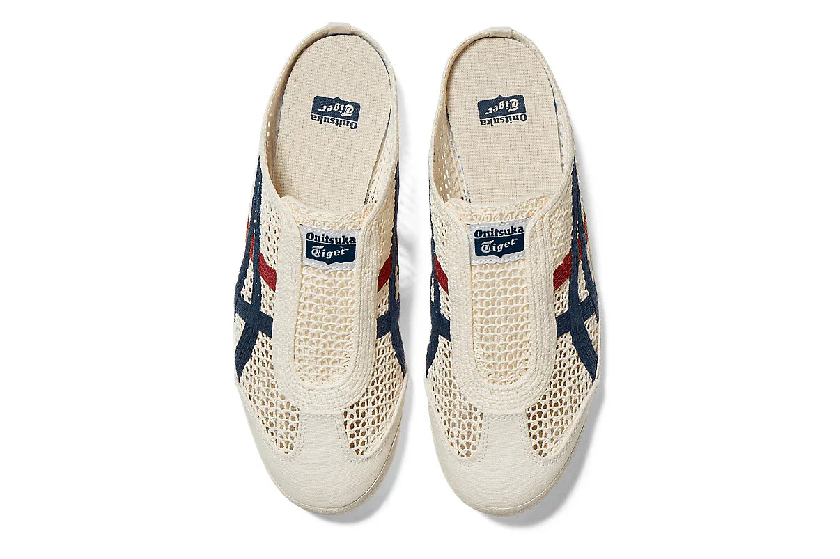 Tênis Onitsuka Tiger Mexico 66 Sabot Cream Mako Blue Bege vista traseira