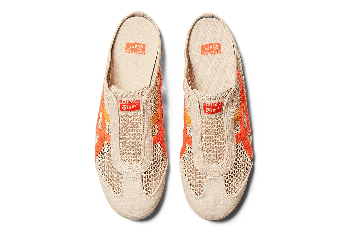 Tênis Onitsuka Tiger Mexico 66 Sabot Oatmeal Habanero Bege detalhe do material