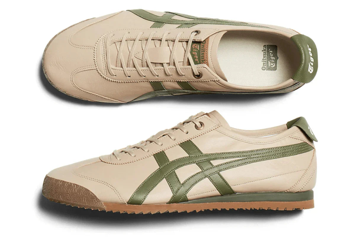 Tênis Onitsuka Tiger Mexico 66 SD Brich Green Bege detalhe do solado