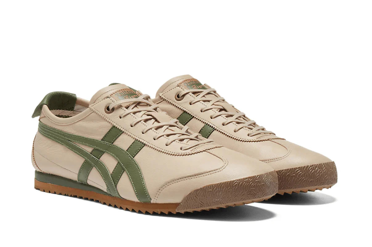 Tênis Onitsuka Tiger Mexico 66 SD Brich Green Bege detalhe do material
