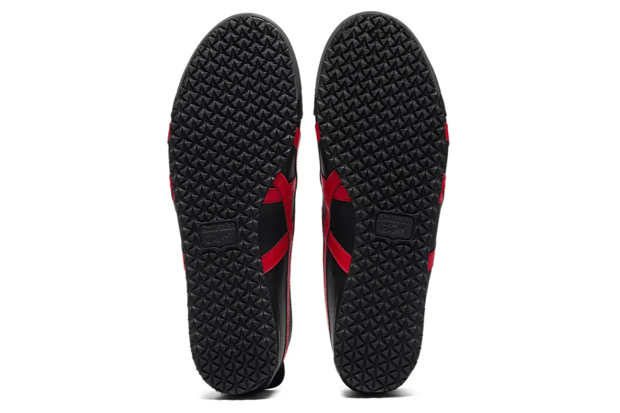 Tênis Onitsuka Tiger Mexico 66 SD Black Classic Red Preto detalhe frontal