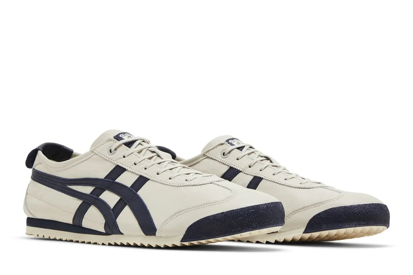 Tênis Onitsuka Tiger Mexico 66 SD Birch Peacoat Bege detalhe do material