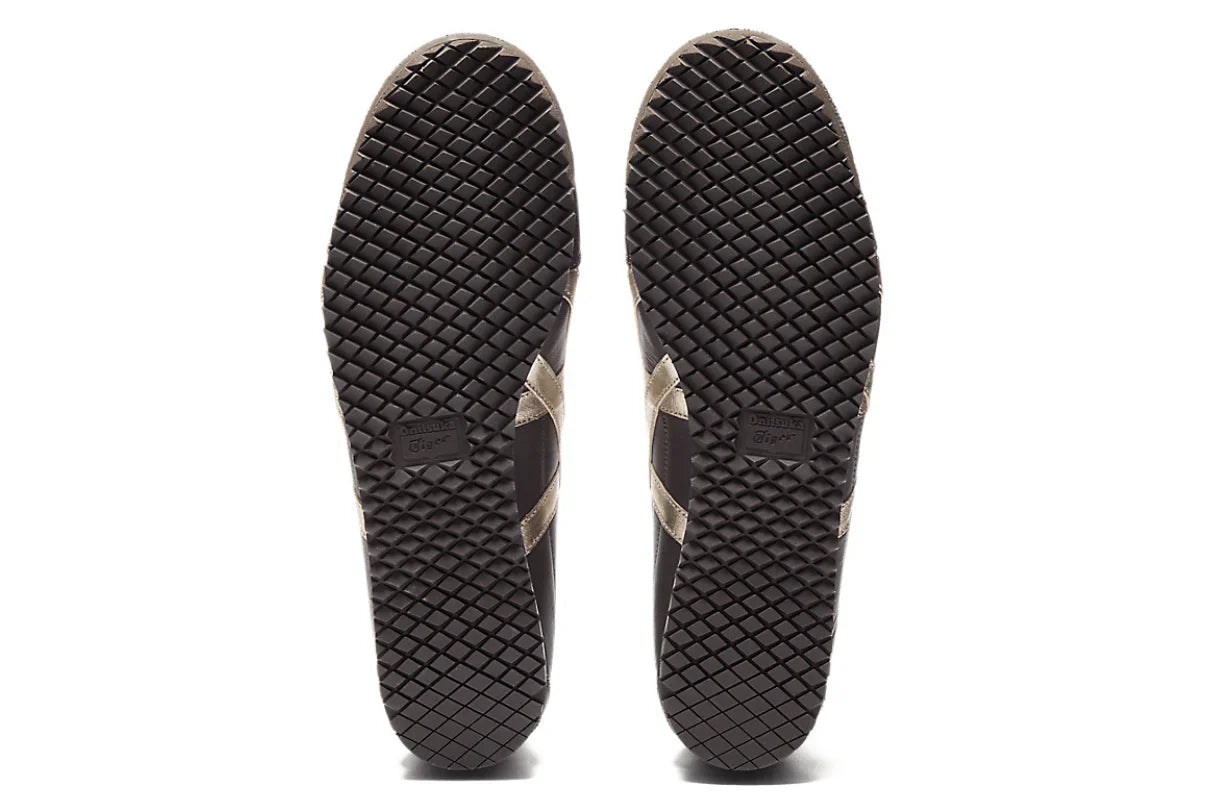Tênis Onitsuka Tiger Mexico 66 SD Licorice Brown Champagne Marrom vista traseira