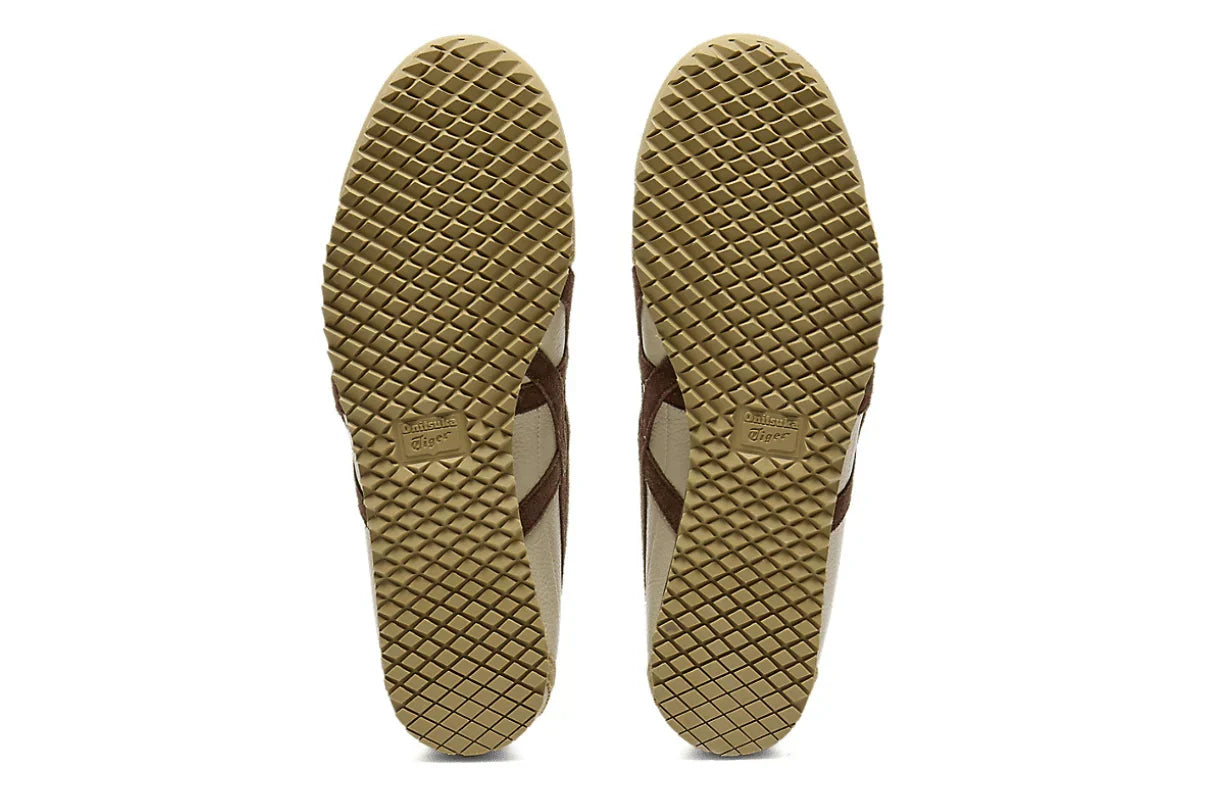 Tênis Onitsuka Tiger Mexico 66 SD Vin Putt Dark Brown Bege detalhe do acabamento