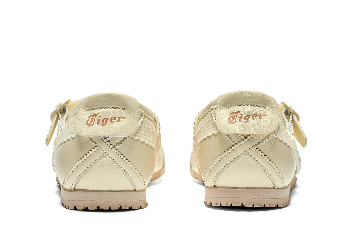 Tênis Onitsuka Tiger Mexico 66 TGRS Ivory/Cream Bege detalhe lateral