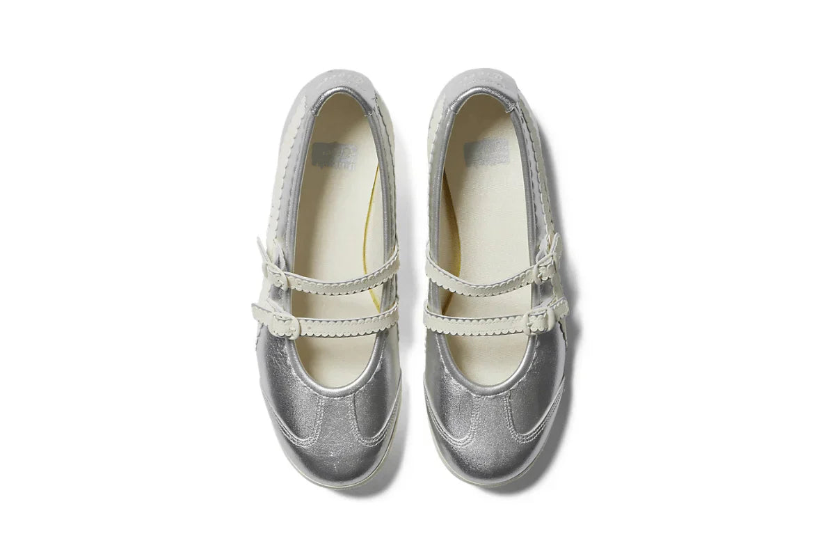 Tênis Onitsuka Tiger Mexico 66 TGRS Silver Cream Prateado detalhe interno
