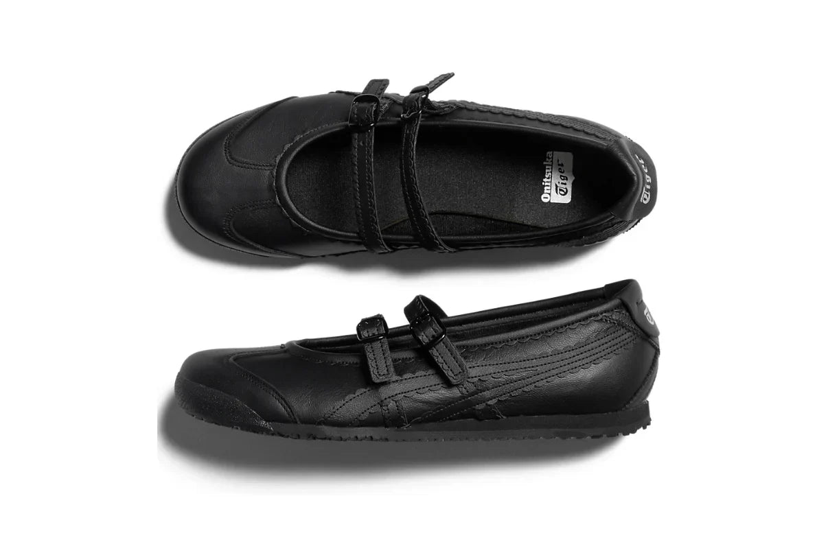 Tênis Onitsuka Tiger Mexico 66 TGRS Triple Black Preto detalhe do material
