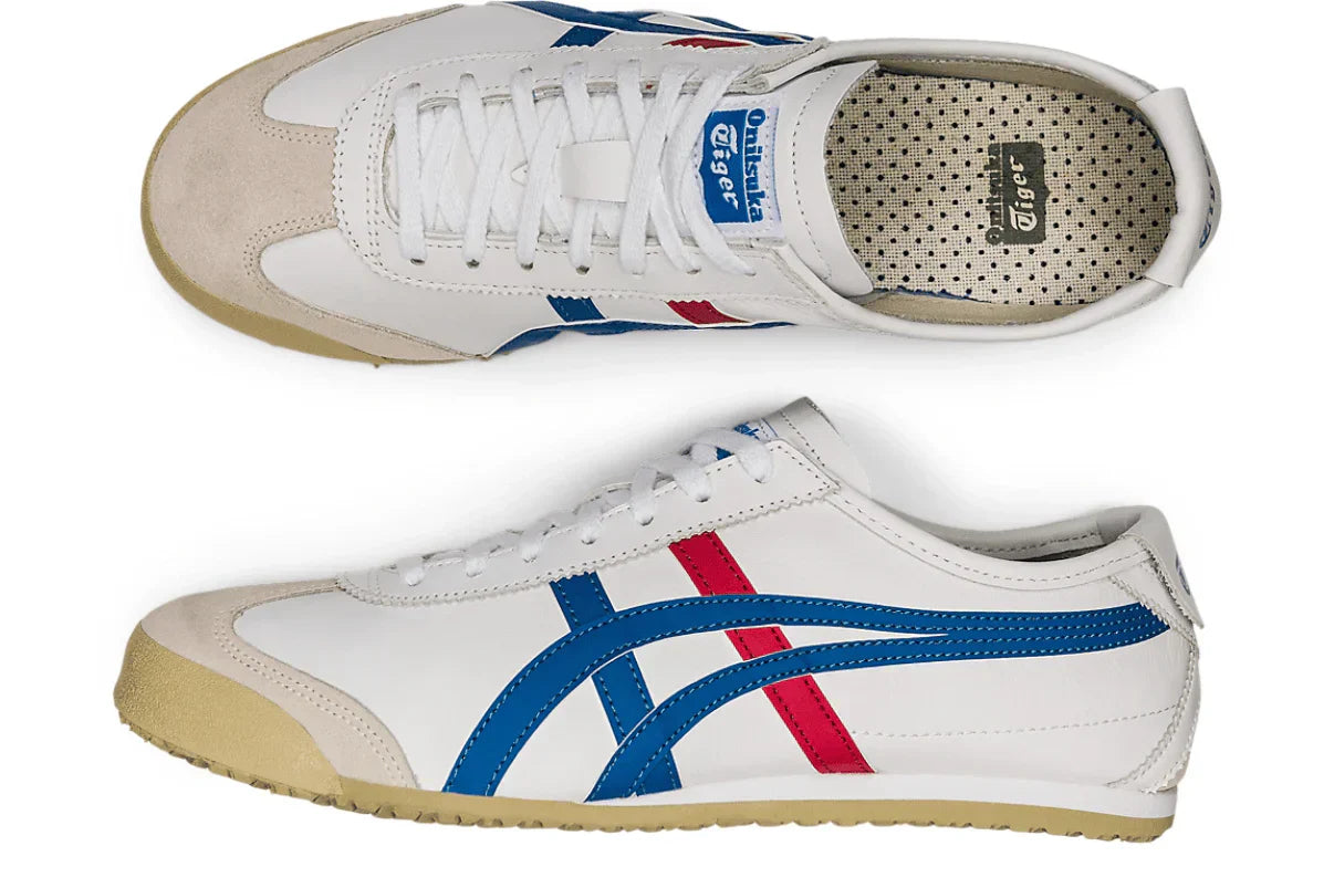 Tênis Onitsuka Tiger Mexico 66 White Blue Branco detalhe do material