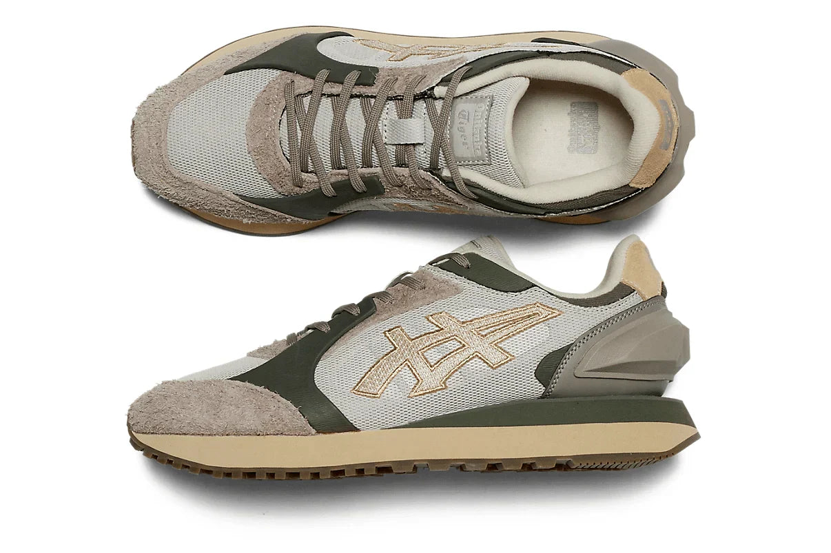 Tênis Onitsuka Tiger Moage Co Oyster Grey/Feather Grey Cinza detalhe do material