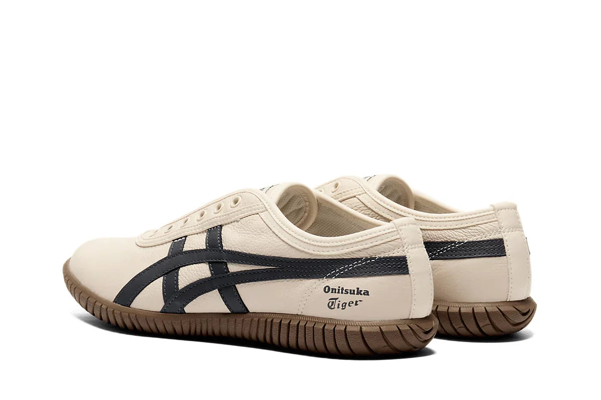 Tênis Onitsuka Tiger Tsunahiki Slip-On Birch/Indigo Navy Bege detalhe do solado