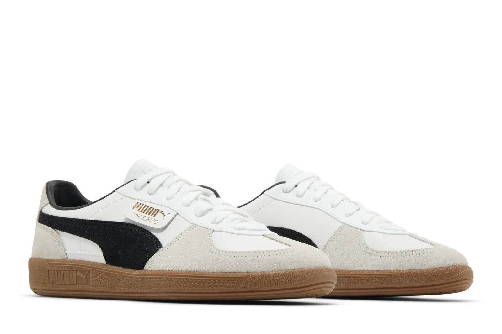 Tênis Puma Palermo Leather White Vapor Grey Gum Cinza detalhe do solado