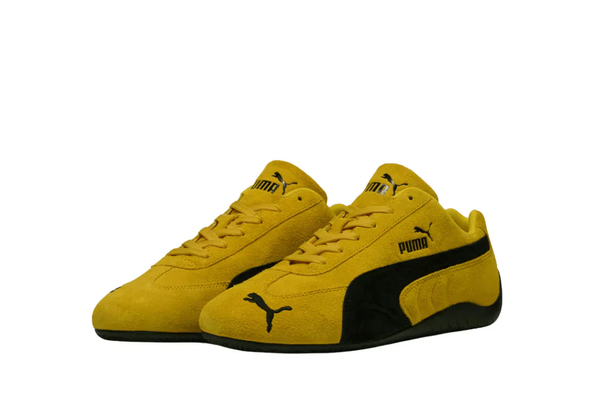 Tênis Puma Speedcat OG Pelé Yellow Black Amarelo detalhe frontal