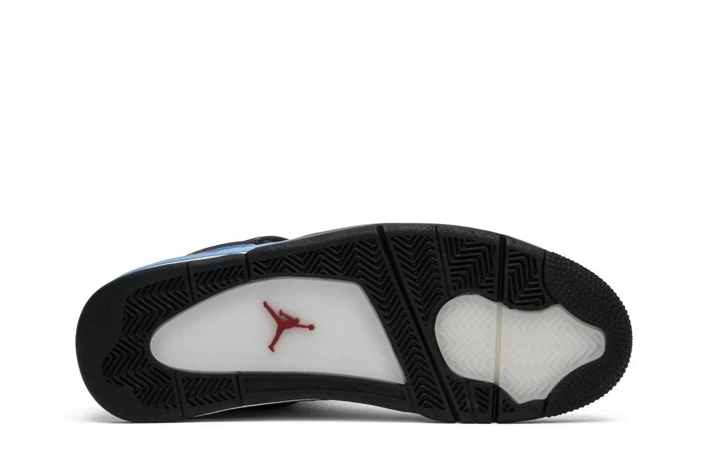 Tênis Travis Scott Air Jordan 4 Retro Cactus Jack Azul detalhe lateral