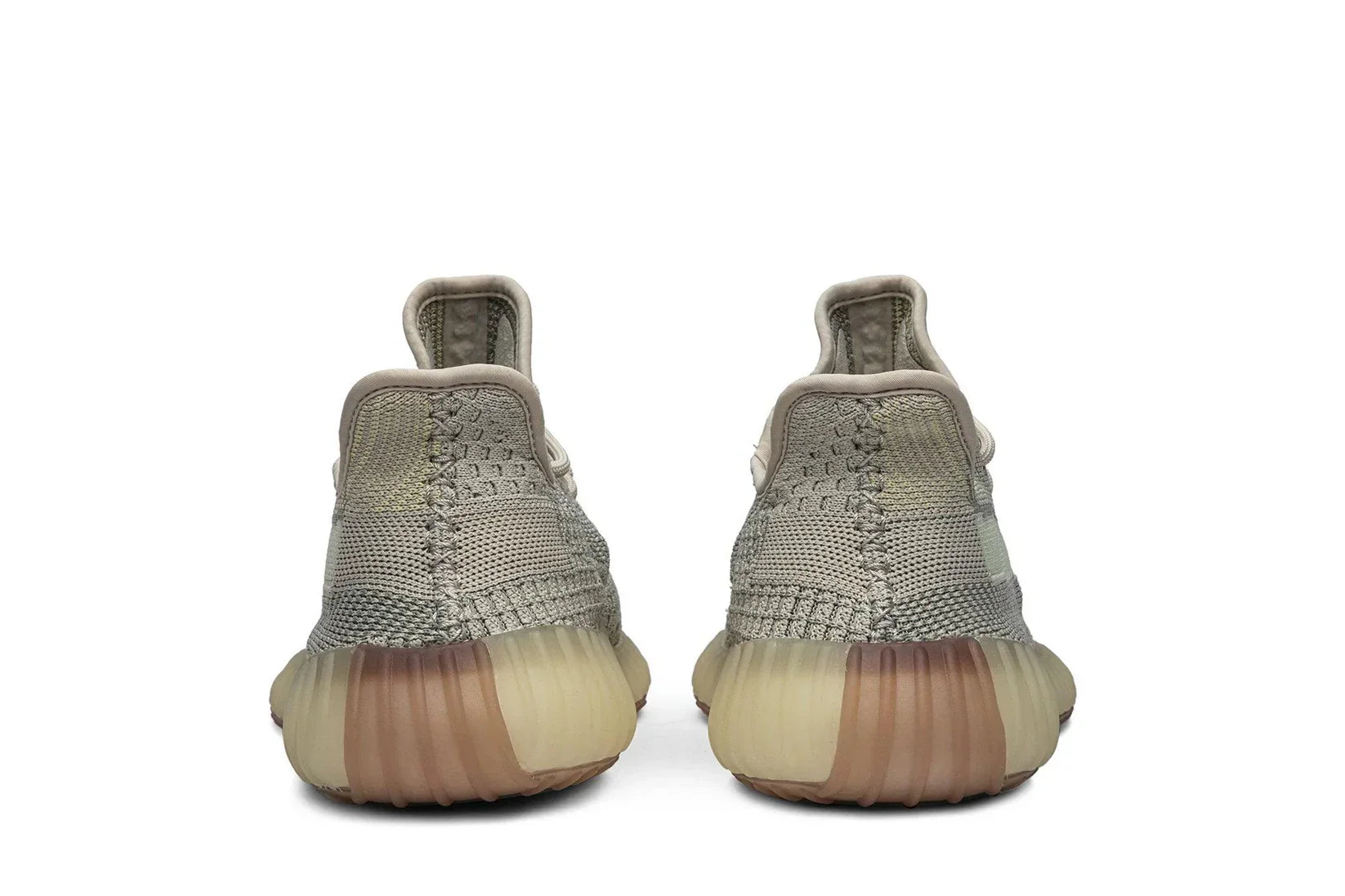 Tênis Yeezy Boost 350 v2 Citrin Bege vista traseira