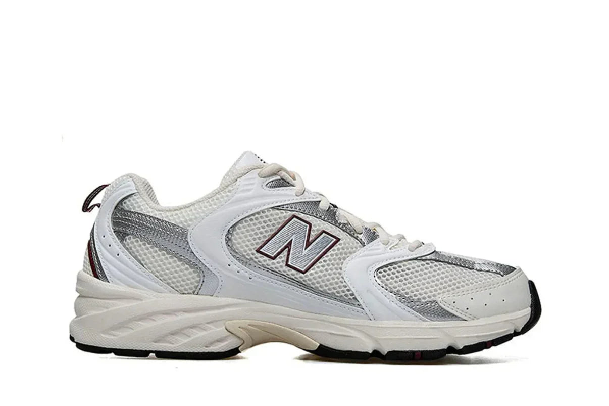 Tênis New Balance 530 Sea Salt White Mercury Red Branco vista superior