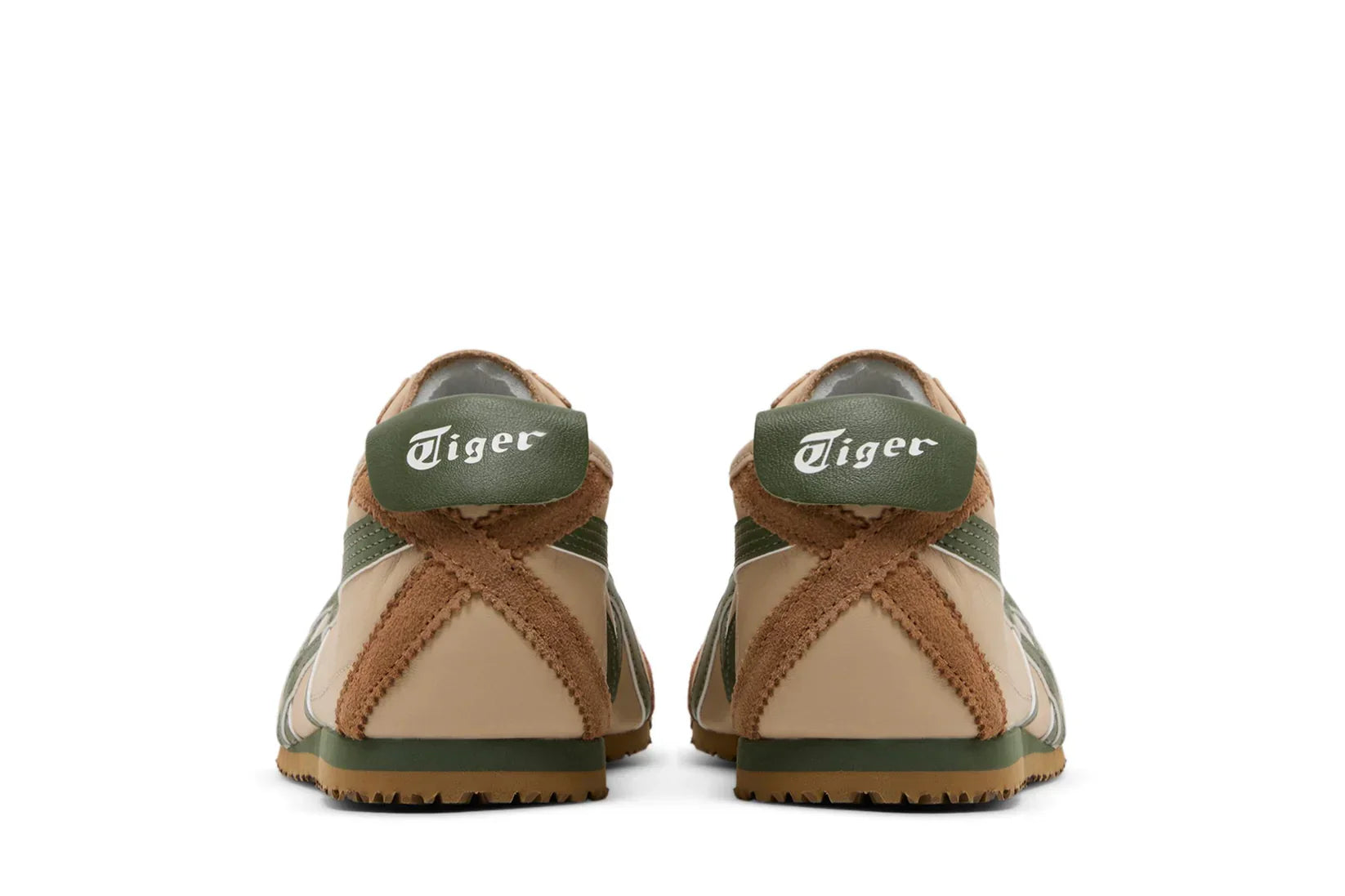 Tênis Onitsuka Tiger Mexico 66 Beige Grass Green Marrom vista traseira