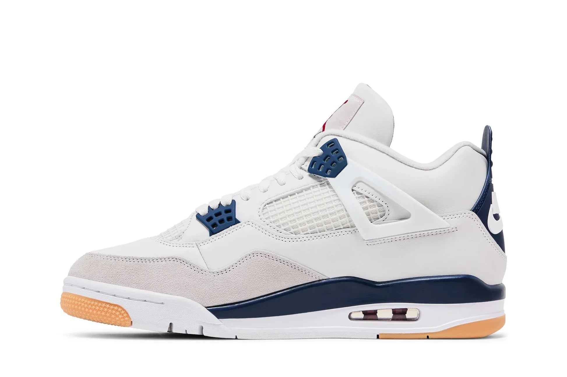 Tênis Air Jordan 4 x Retro SP Navy Branco detalhe lateral
